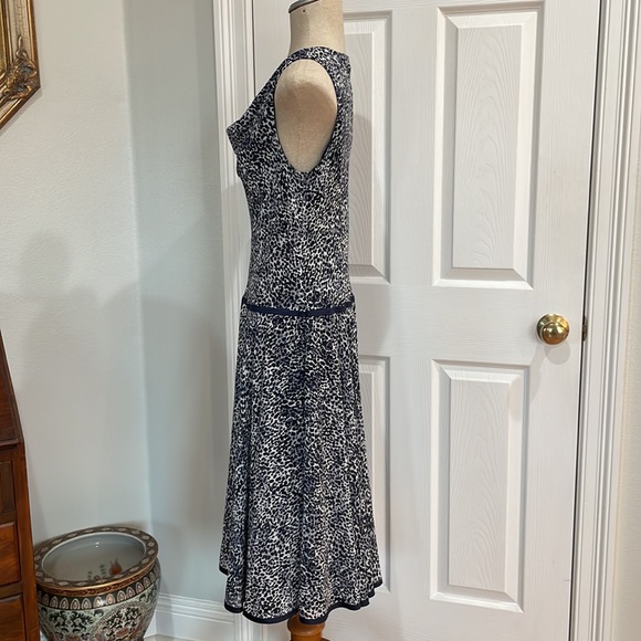 Bice by Anthropologie navy white sleeveless drop waist midi flapper dress 10 - Picture 10 of 16